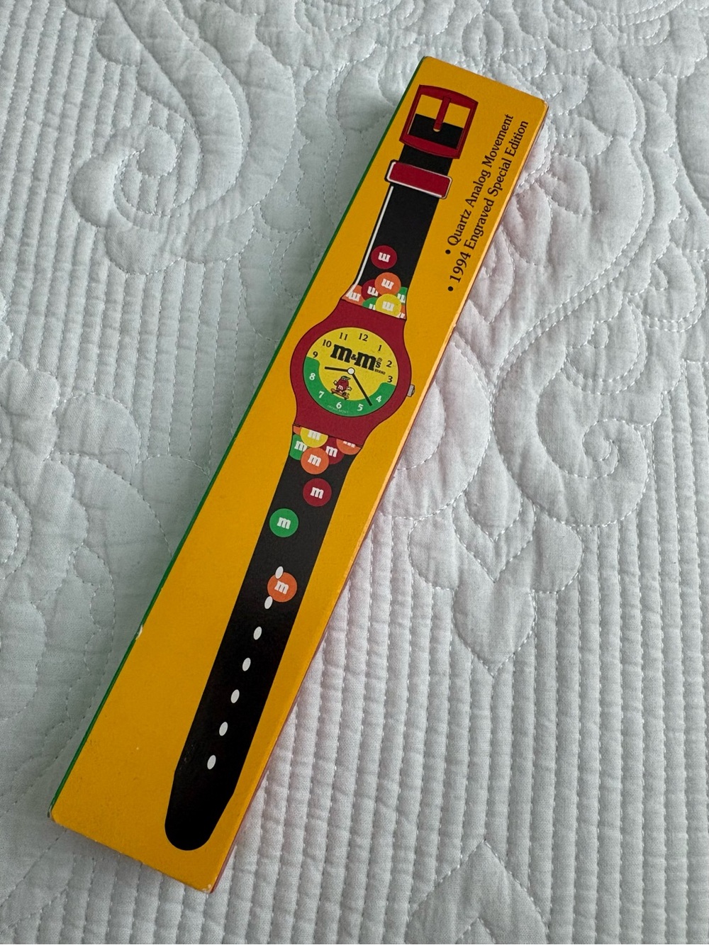 M&M'S Black Strap Watch with Red and Green Dial Accents